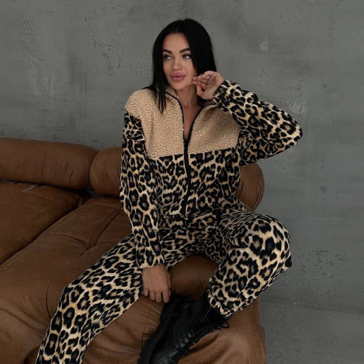 SHENIA LEO| CONJUNTO DE LEOPARDO CON BORREGO EDICIÓN LIMITADA